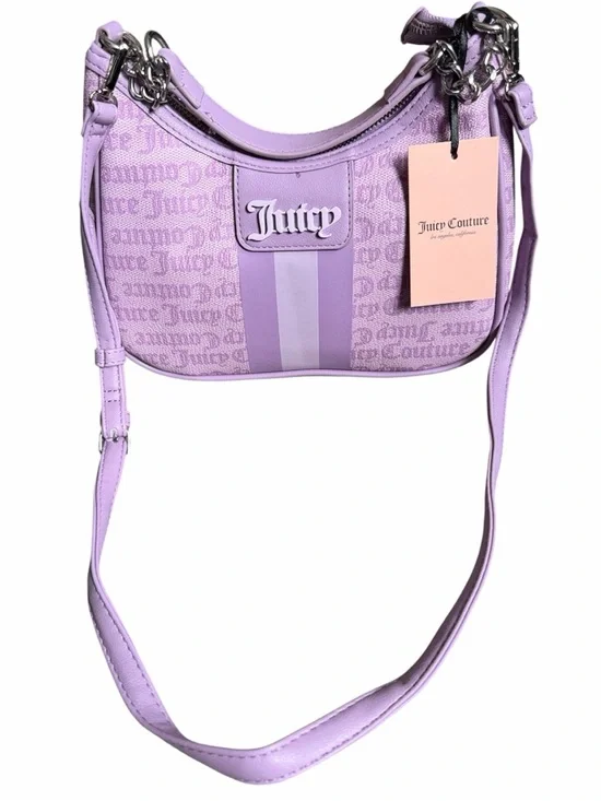 Juicy Couture Exclusive State of my Heart Shoulder Lavender Logo Bag - Picture 2 of 12